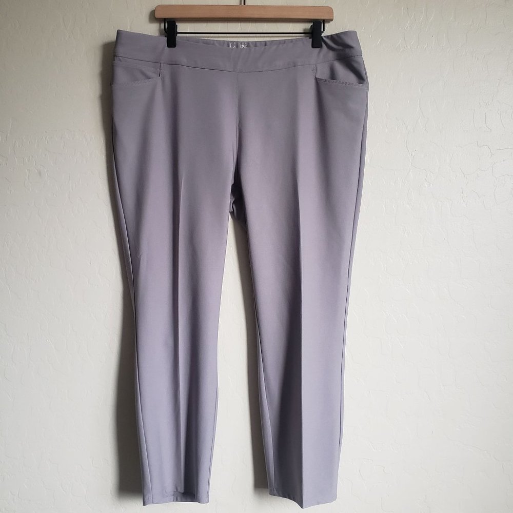 Adidas Golf Adistar Pull-On Ankle Pants Stretch Lightweight Grey Size Women's XL